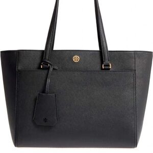 Tory Burch Black Robinson Leather Tote